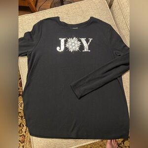 Christmas “Joy” black long sleeve tee